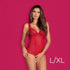 Obsessive See Through Red Mesh Crotchless Teddy