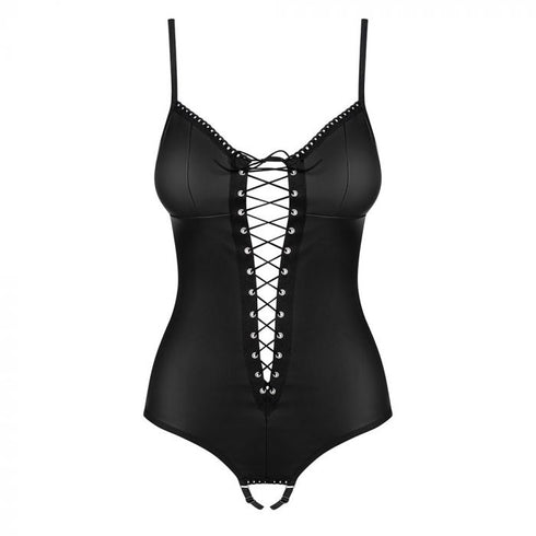 Obsessive Black Crotchless Teddy