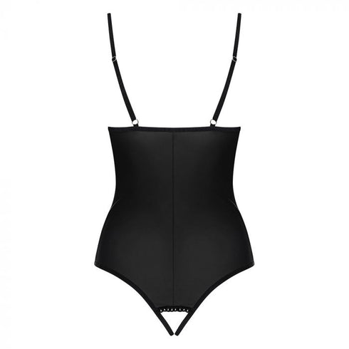 Obsessive Black Crotchless Teddy