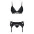 Obsessive 3 Piece Black Lace Lingerie Set