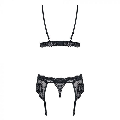 Obsessive 3 Piece Black Lace Lingerie Set