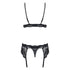 Obsessive 3 Piece Black Lace Lingerie Set