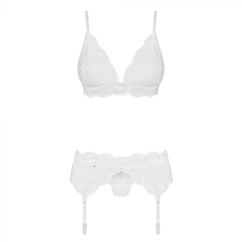 Obsessive 3 Piece White Lace Lingerie Set