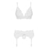 Obsessive 3 Piece White Lace Lingerie Set