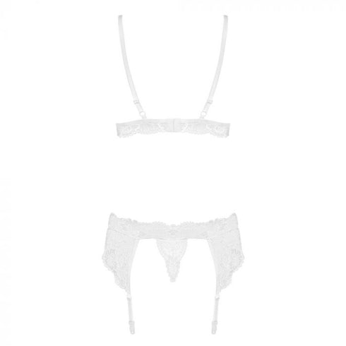 Obsessive 3 Piece White Lace Lingerie Set