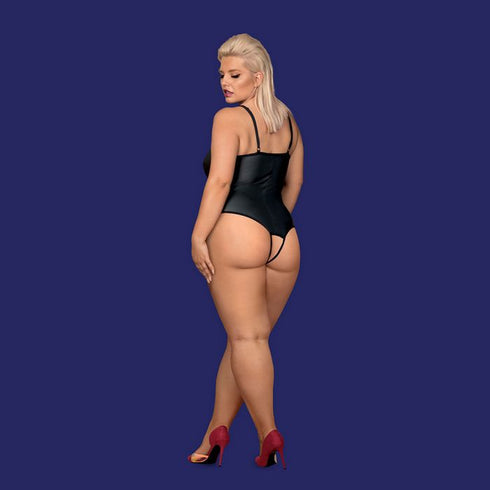 Obsessive Black Crotchless Teddy