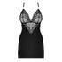 Obsessive Black Chemise & Thong Set