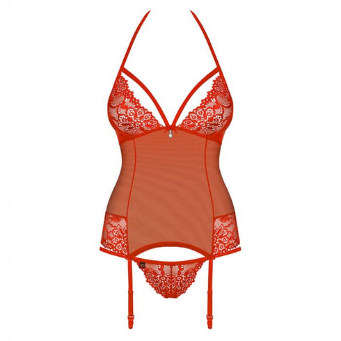 Obsessive Red Corset & Thong Set