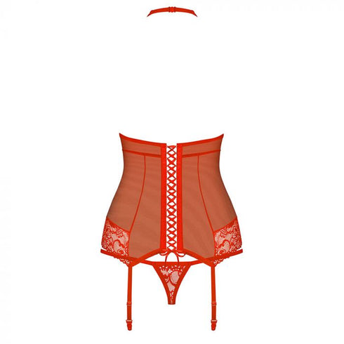 Obsessive Red Corset & Thong Set