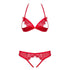 Obsessive Crotchless Red Bra & Thong Set