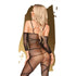 Penthouse Under Arrest Sheer Criss Cross Bodystocking With Open Crotch